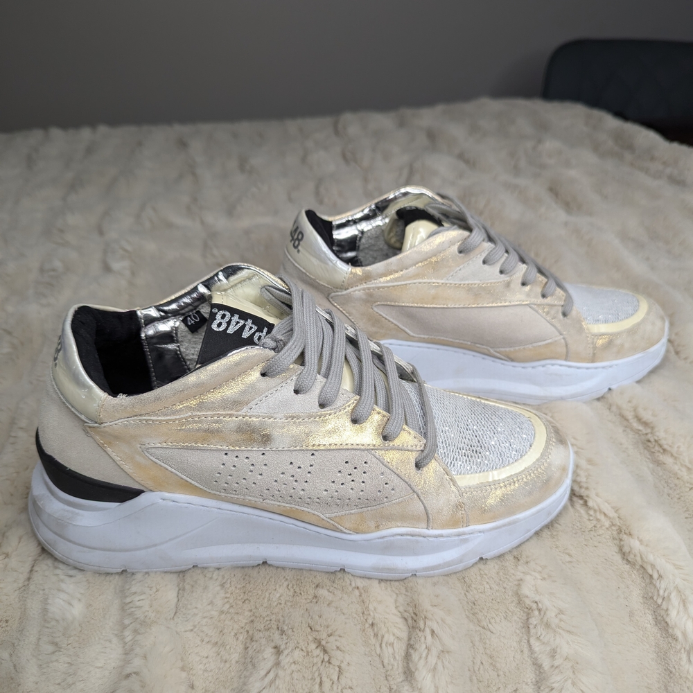 P448 LEIA GOLD SNEAKERS Women’s Sz EU40/US9